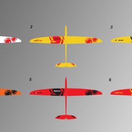 Glass Yellow fuselage, yellow wing, Red trim