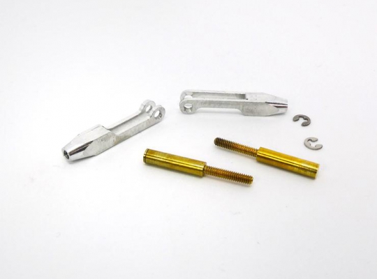 Aluminium M2 Clevis with 2mm Threaded Brass Adapter