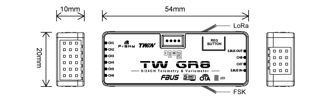 FrSky TW GR8 Dual 2.4Ghz Receiver