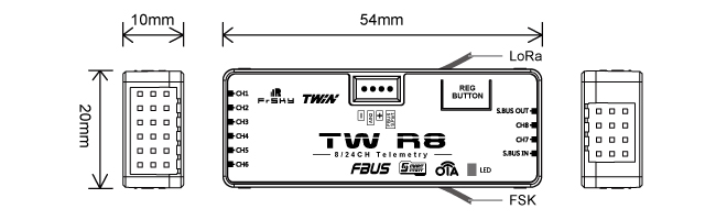 FrSky TW R8 Dual 2.4Ghz Receiver